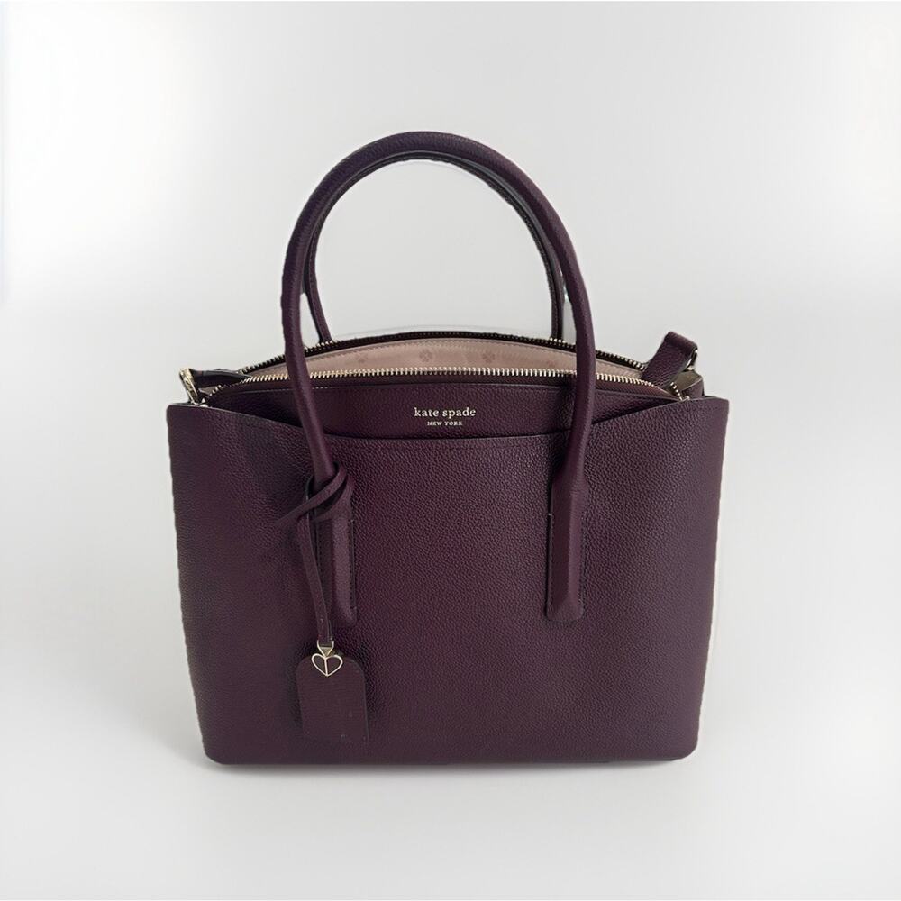 Kate Spade New York Margaux Pebbled Leather Women’s Burgundy Satchel EXCELLENT